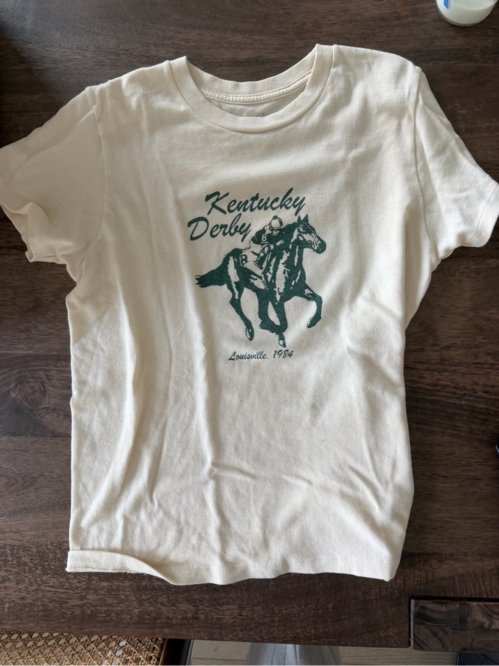 John Galt Graphic Tee - Cream with Green Print